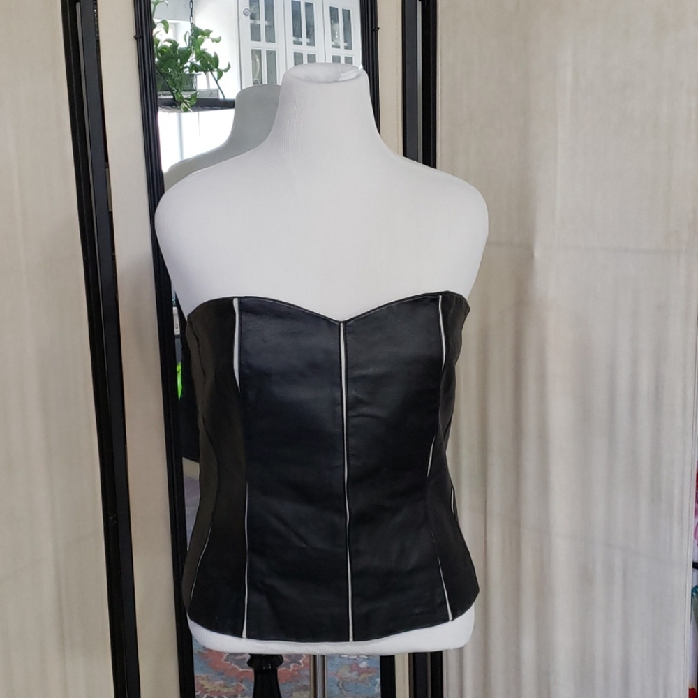Ashley Stewart Genuine Leather Top 2X